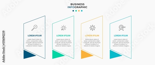 Vector Infographic design business template with icons and 4 options or steps. Can be used for process diagram, presentations, workflow layout, banner, flow chart, info graph