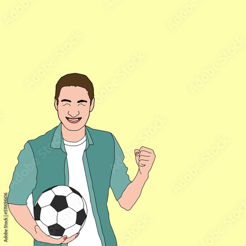 The evil asian soccer player threatens with his hand. Angry football player. Negative Emotions. Bad Days. Bad Mood Stressful men