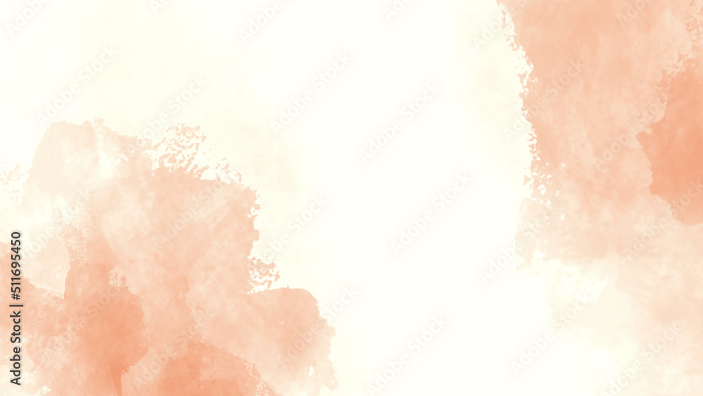 orange and yellow watercolor background for poster, brochure or flyer, wedding cards. Horizontal banner template. Copyspace. Website graphics