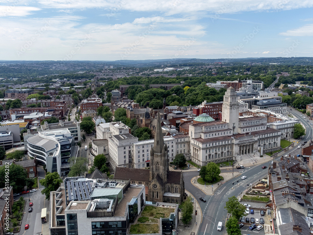 Leeds University, higher education landmark building in Leeds city centre, West Yorkshire, united kingdom.  Leeds Uni