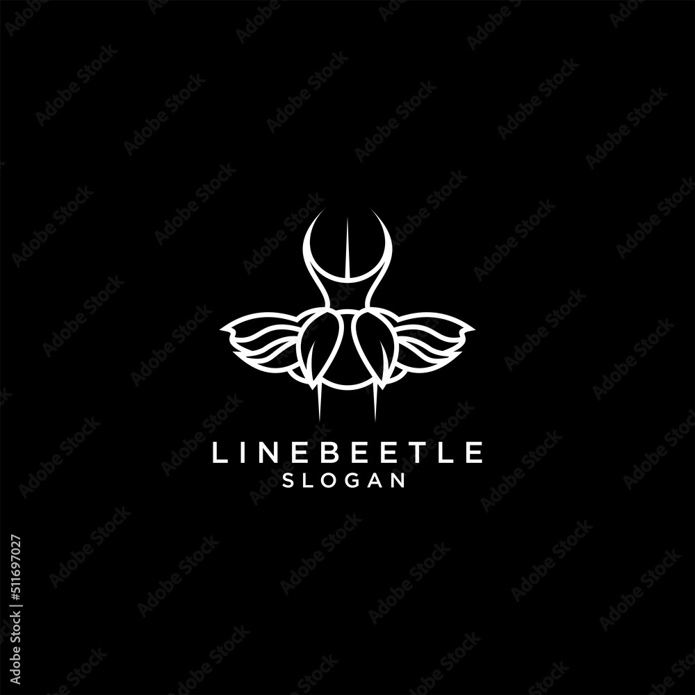 Fototapeta premium Line beetle logo design icon template