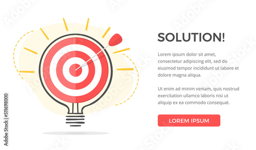 Solution concept with target and handdrawn bulb around it