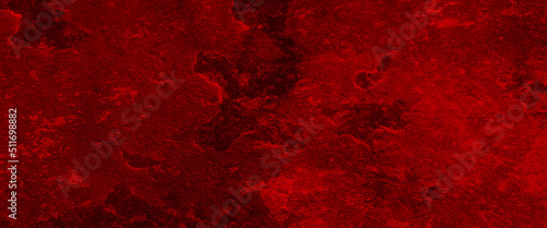 Red grunge abstract background texture black concrete wall, grunge halloween background with blood splash space on wall, red horror wall background, dark slate background toned classic red color. 