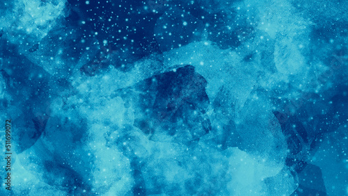 blue watercolor and paper texture. beautiful dark gradient hand drawn by brush grunge background. watercolor wash aqua painted texture close up, grungy design. blue nebula sparkle star universe.