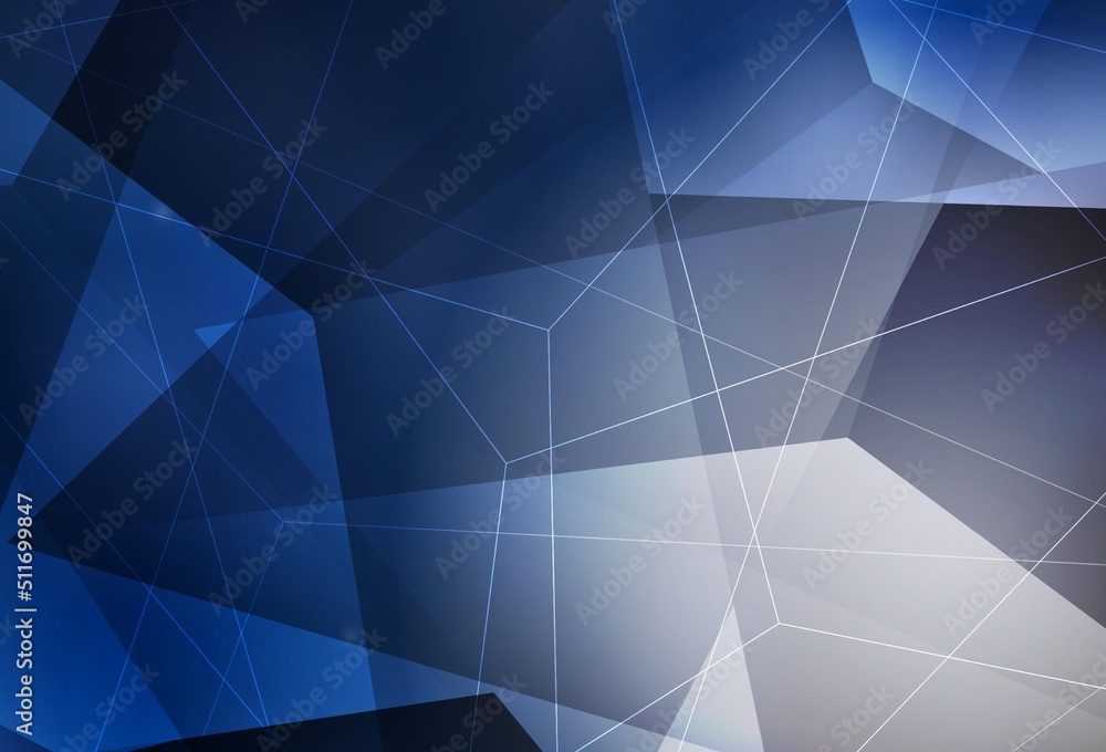 Obraz premium Dark BLUE vector background with polygonal style.