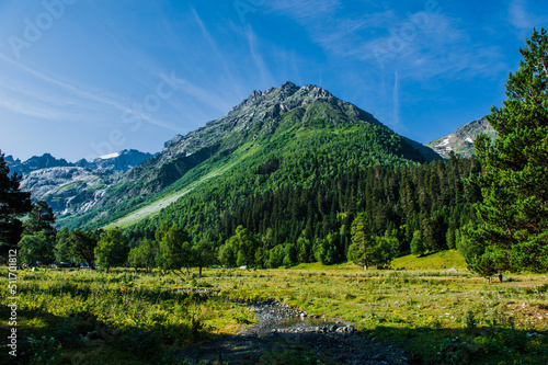 Fotografie, Obraz The beautiful summer landscape in Arkhyz