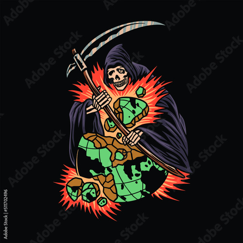 grim reaper illustration vector design