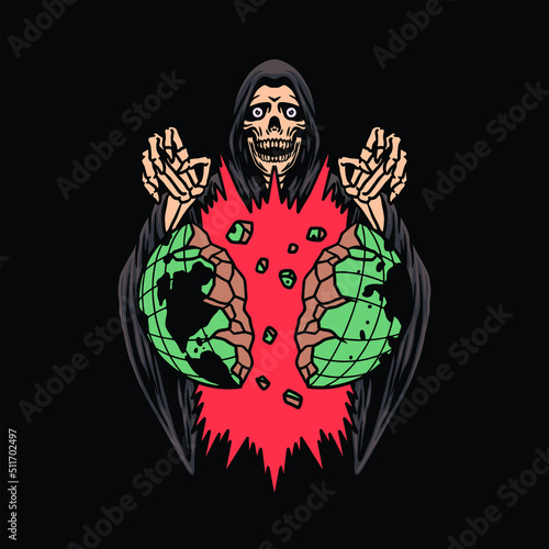 grim reaper illustration vector design