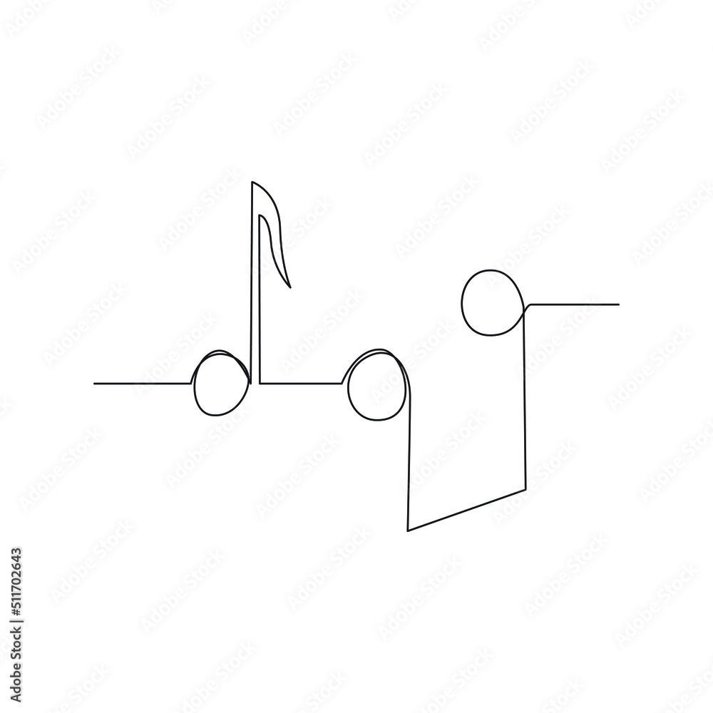 Musical notes one line, vector drawing.
Musical notes one line, vector drawing.