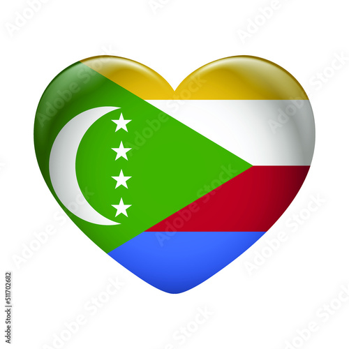 Free Download Comoros flag icon isolated on white background. Comoros flag. Flag icon glossy. - GFXLoad