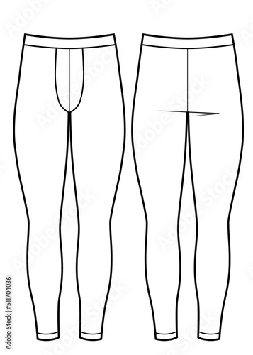 Long Johns underwear technical illustration