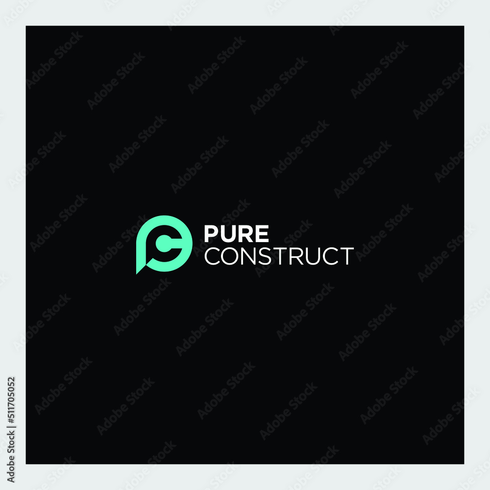 modern creative pc initial logo modern creative pc initial logo