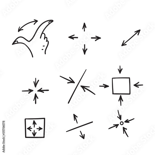 hand drawn doodle Simple Set of Scaling screen Related illustration vector