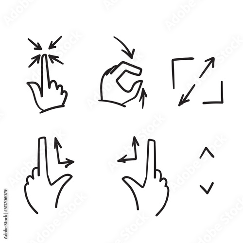 hand drawn doodle Simple Set of Scaling screen Related illustration vector