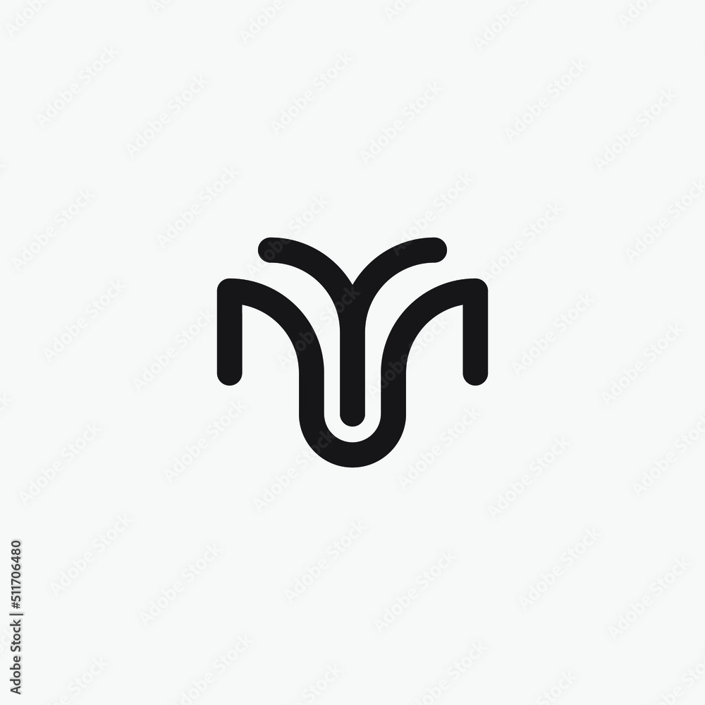 Initial letter YM monogram logo design. Initial letter YM monogram logo design.