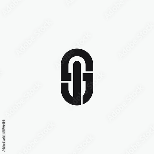 Initial letter JS or SJ monogram logo design. photo