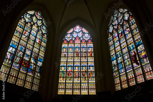 Interior of St. Salvator s Cathedral  Sint-Salvatorskathedraal  in Brugge  Belgium  
