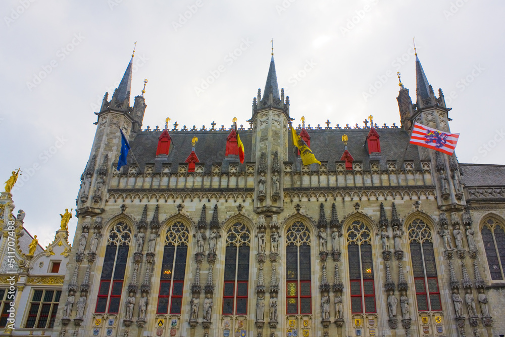 Bruges City Hall or Staduis on Burg Square in Brugge