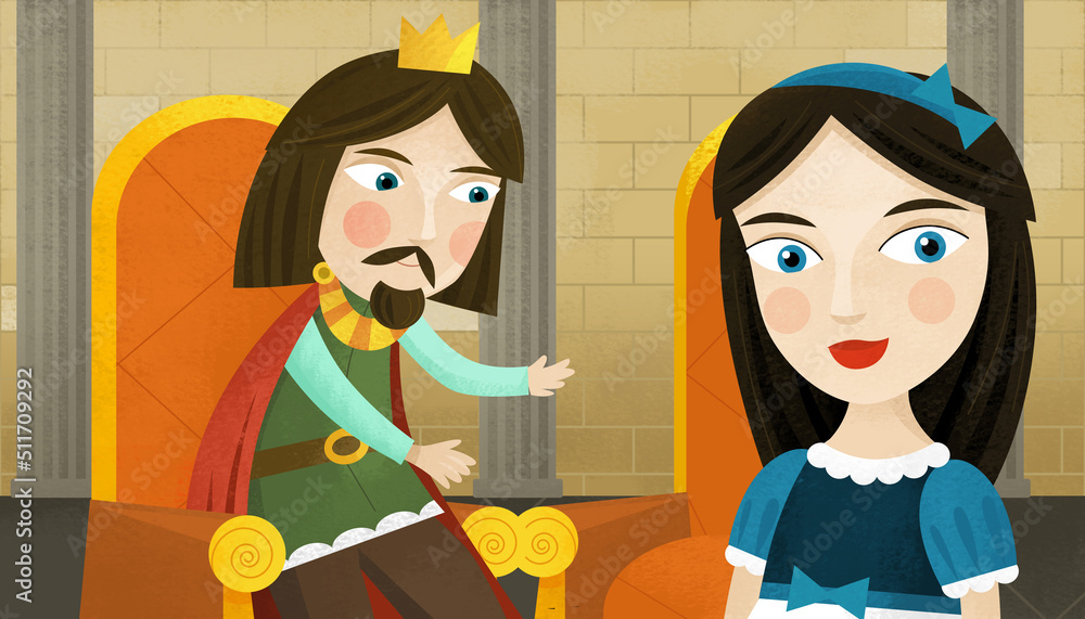 cartoon scene with king or prince in the castle cartoon scene with king or prince in the castle