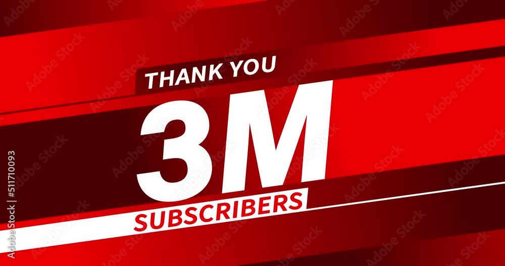 Thank you 3 million subscribers, modern animation design Thank you 3 million subscribers, modern animation design