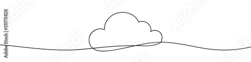 One line cloud icon. Continuous line. Vector illustration