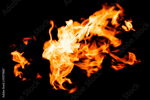 Fire flames on black background / Heat abstract background © Yuriy Afonkin