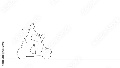 The journey forward. Businessman driving a motorcycle along the way. Business idea. vector