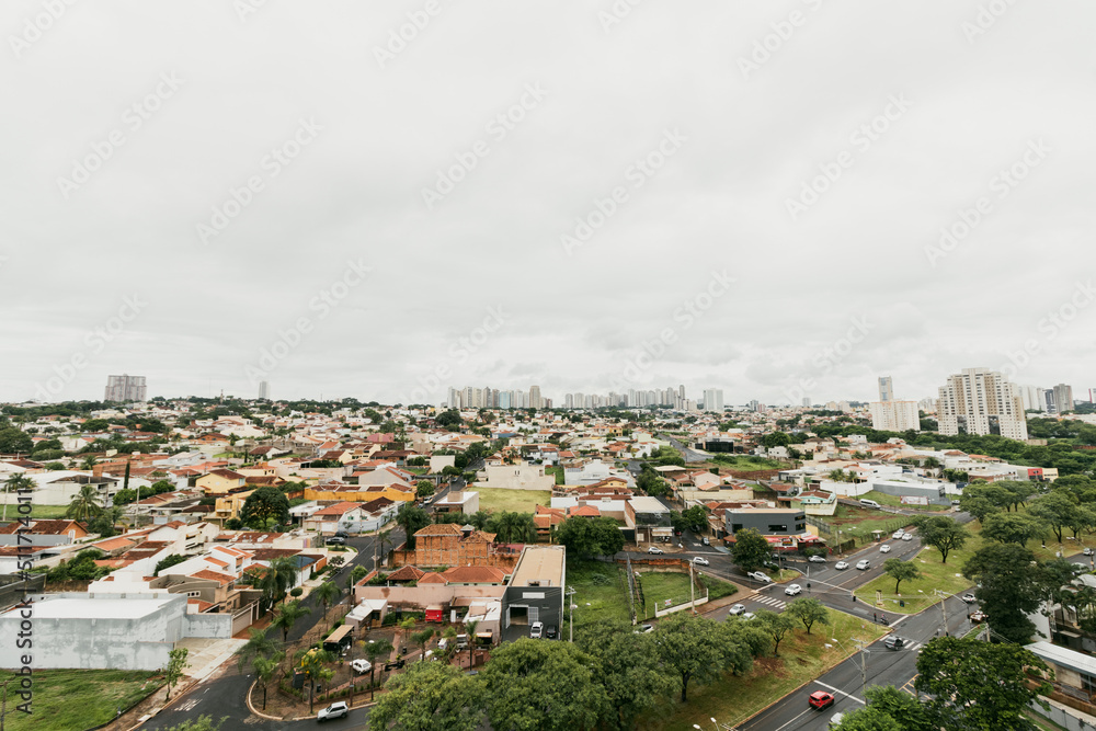 Naklejka premium Ribeirao Preto City - Panoramic View at the City Center of Famous Brazilian City