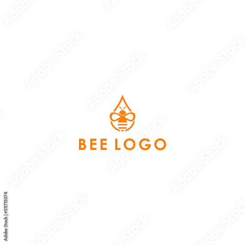 simple bee with honey logo vector