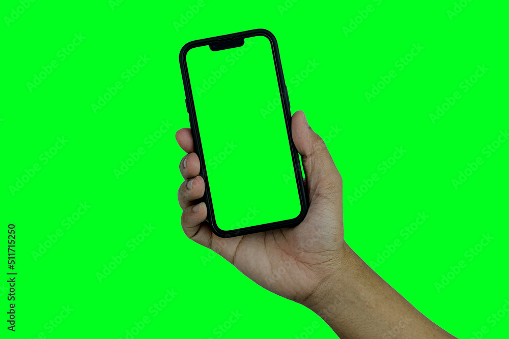 Smartphone frameless mockup. Studio shot of green screen smartphone with blank screen for Infographic Global Business web site design app, Content for technology - include clipping pat. Smartphone frameless mockup. Studio shot of green screen smartphone with blank screen for Infographic Global Business web site design app, Content for technology - include clipping pat.