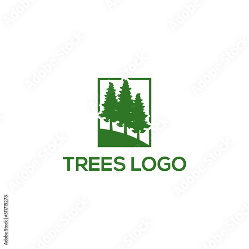 simple three tree logo vector