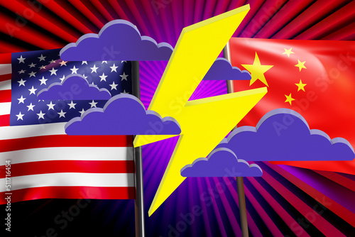 USA vs China. American and ...
