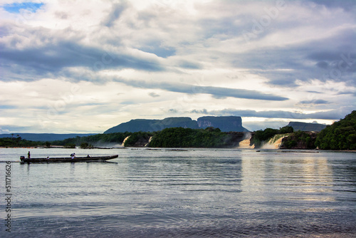 Canaima Lagoon. Waterfall. Jump The Toad, The Ax. National park Canaima. Venezuela photo