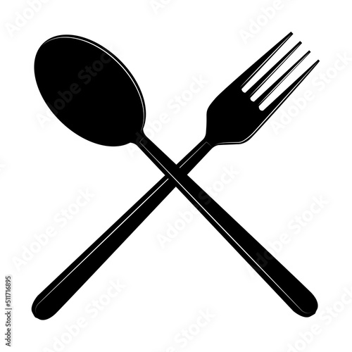 Set of fork, knife and spoon isolated on white. Vector illustration ready for your design.