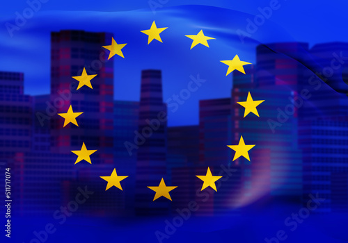 Europe flag. European union...