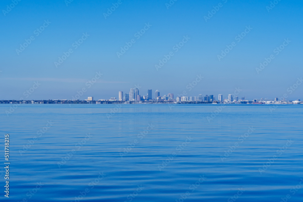 Skyline of city of Tampa and Tampa Bay