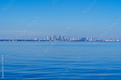 Skyline of city of Tampa and Tampa Bay