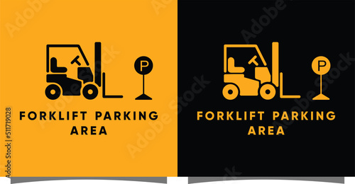 parking Forklift logo with creative modern syle Premium Vector