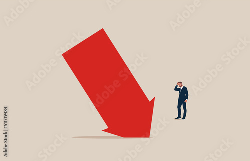 Business stock market crash. Symbol of recession, failure, economy depression.