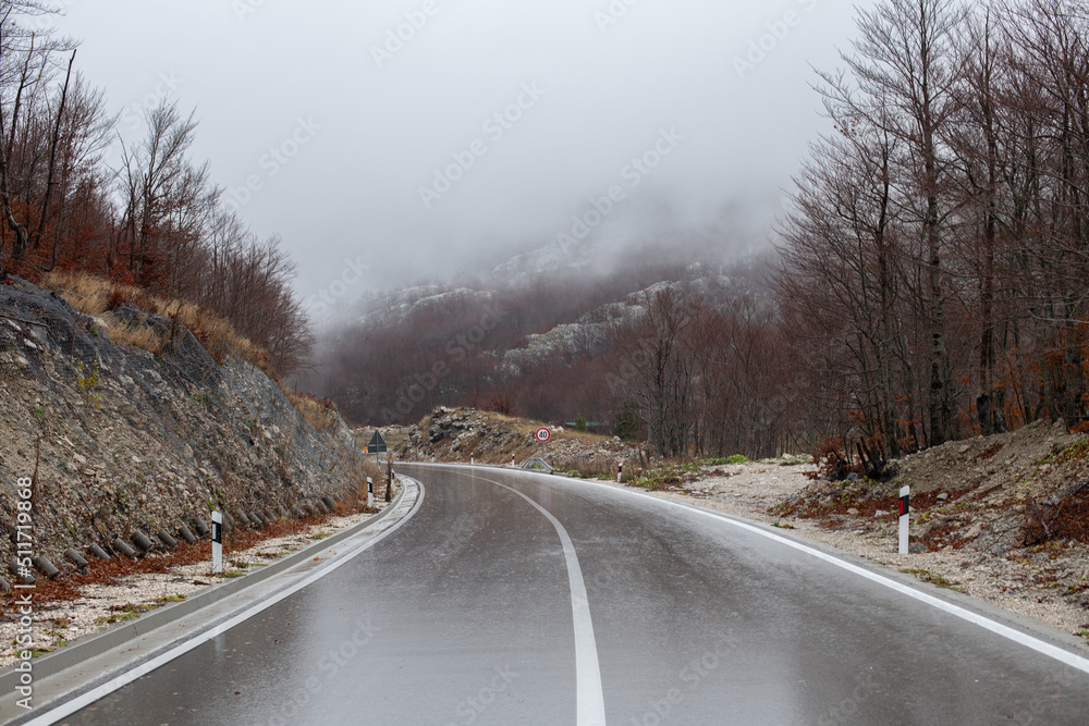 road in the cloudy mountains road in the cloudy mountains