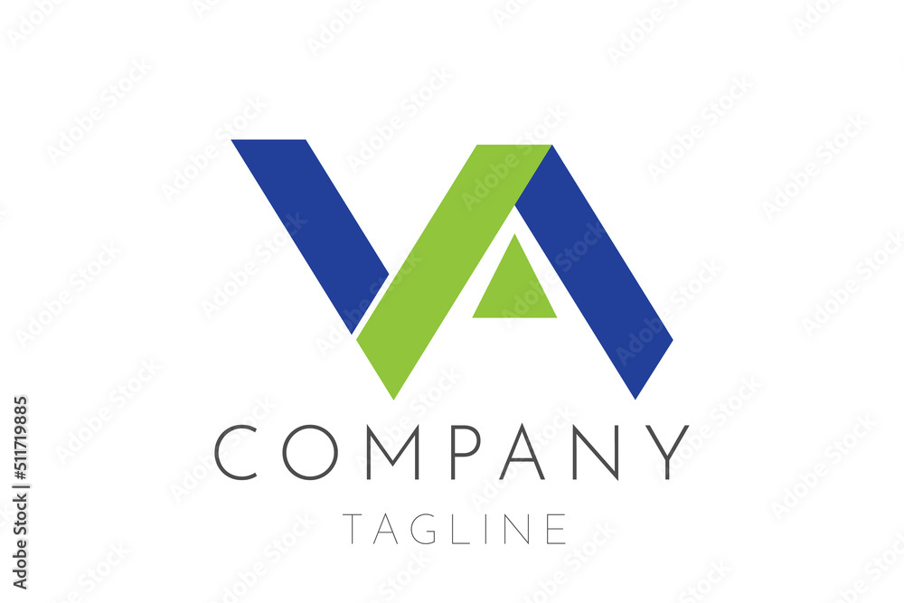 VA AV letter logo design on white background. AV VA creative initials ...