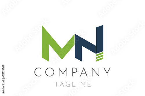 Initial MN NM letter Logo Design vector Template. Abstract Letter MN NM logo Design Vector eps 10. Initial letter mn or nm logo vector design template photo