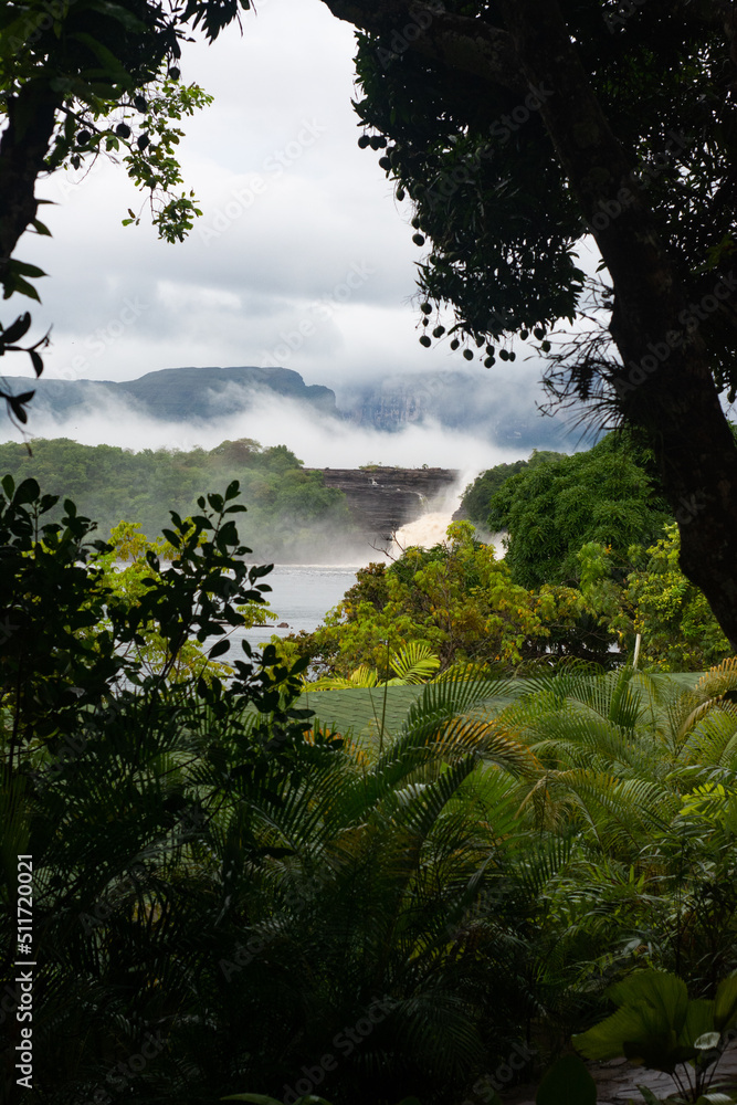 Canaima Lagoon. Waterfall. Jump The Toad, The Ax. National park Canaima. Venezuela