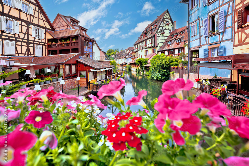 Town of Colmar little Venice colorful canal view