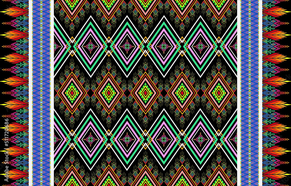 Seamless Ikat Pattern Design for Fabric, Wallpaper, and Wrapping Paper Texture