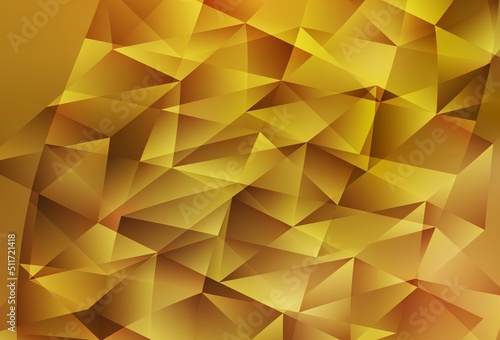 Dark Yellow vector template with crystals, triangles.