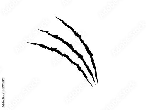 Claw mark.Claw Scratch,on white background.