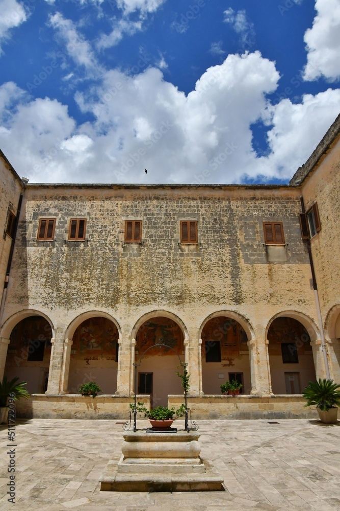 The cloister of a church in Galatina, an old village in the province of Lecce in Italy.