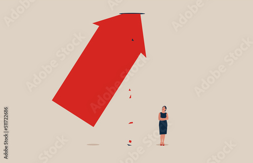 Business glass ceiling vector. Women discrimination, inequality and career challenge.