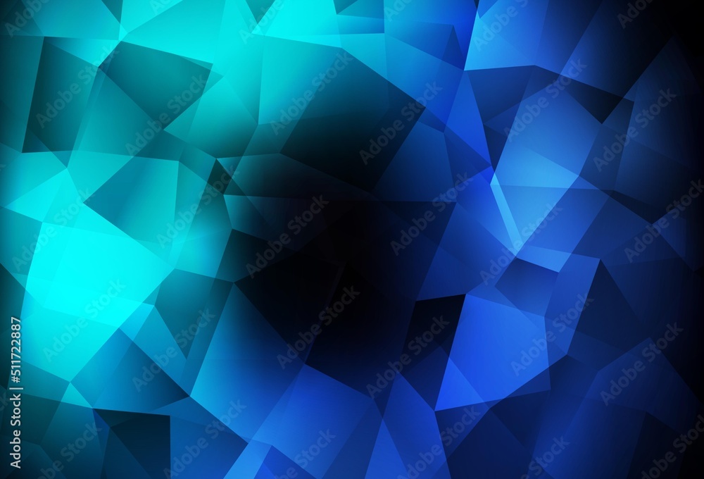 Obraz premium Dark BLUE vector triangle mosaic texture.
